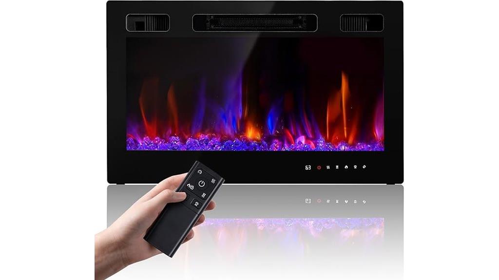 1500w wall mounted fireplace