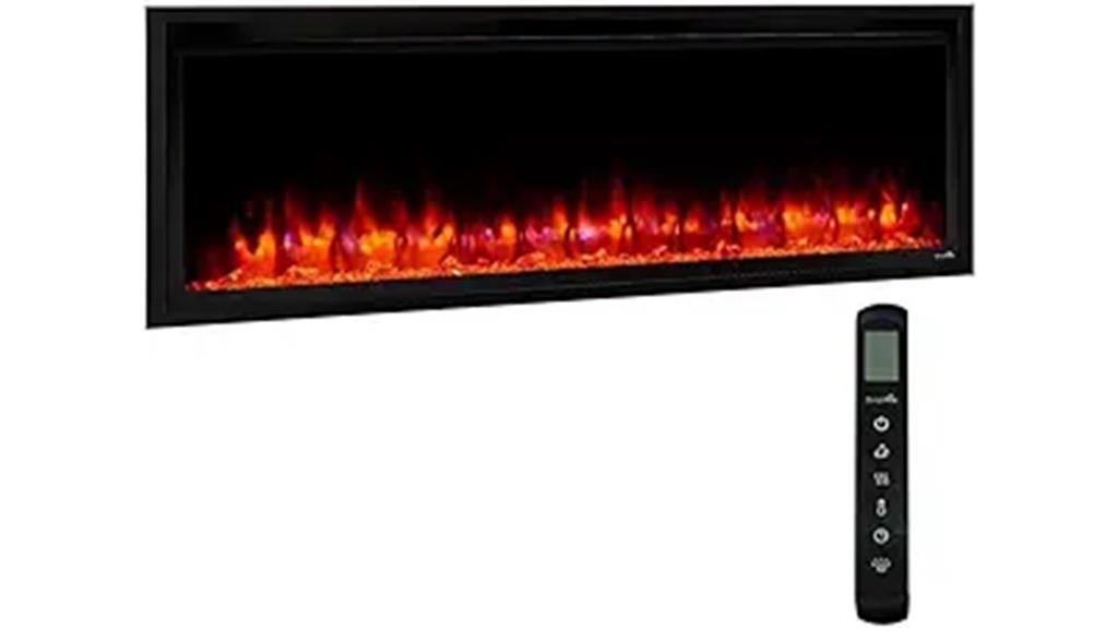 50 inch black electric fireplace