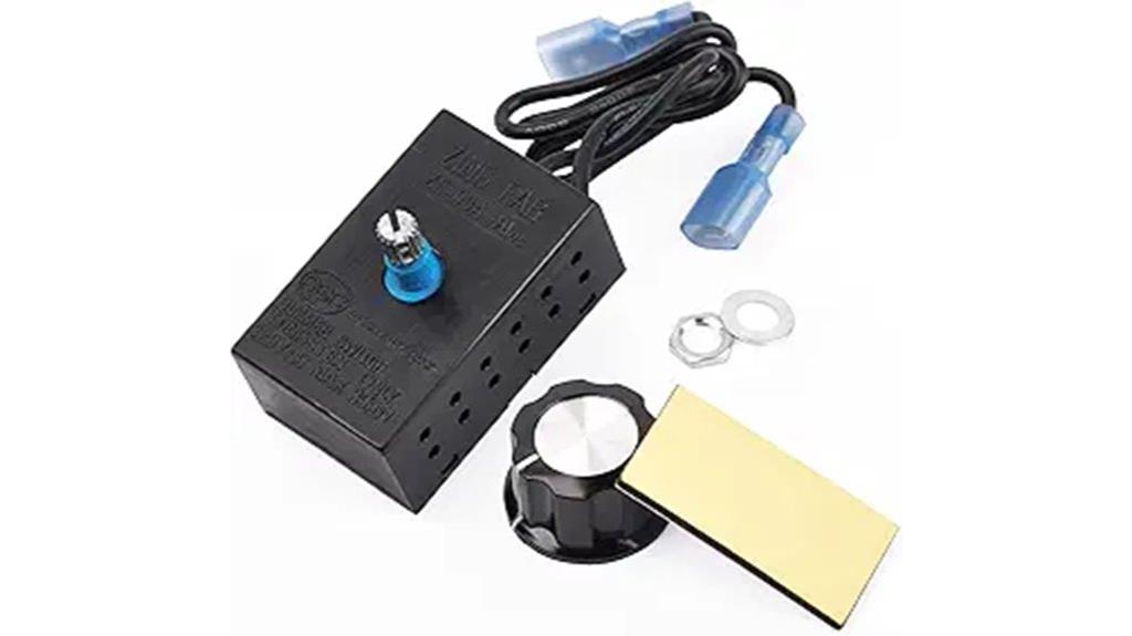 adjustable fireplace fan switch