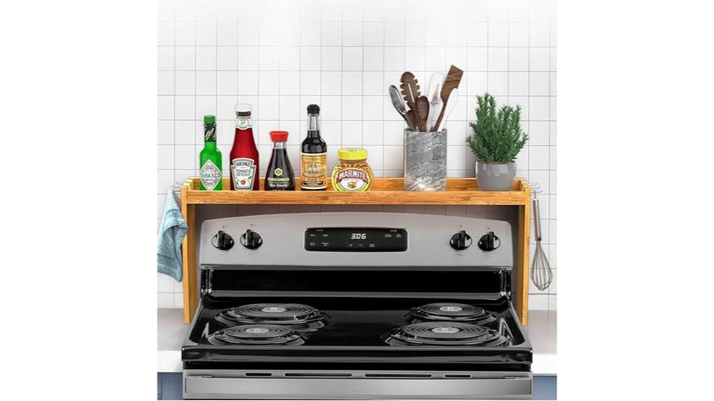 bamboo stove spice shelf