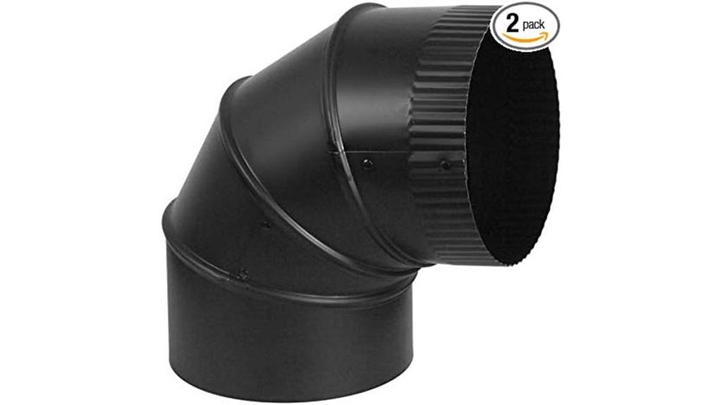 black 7 inch adjustable elbow