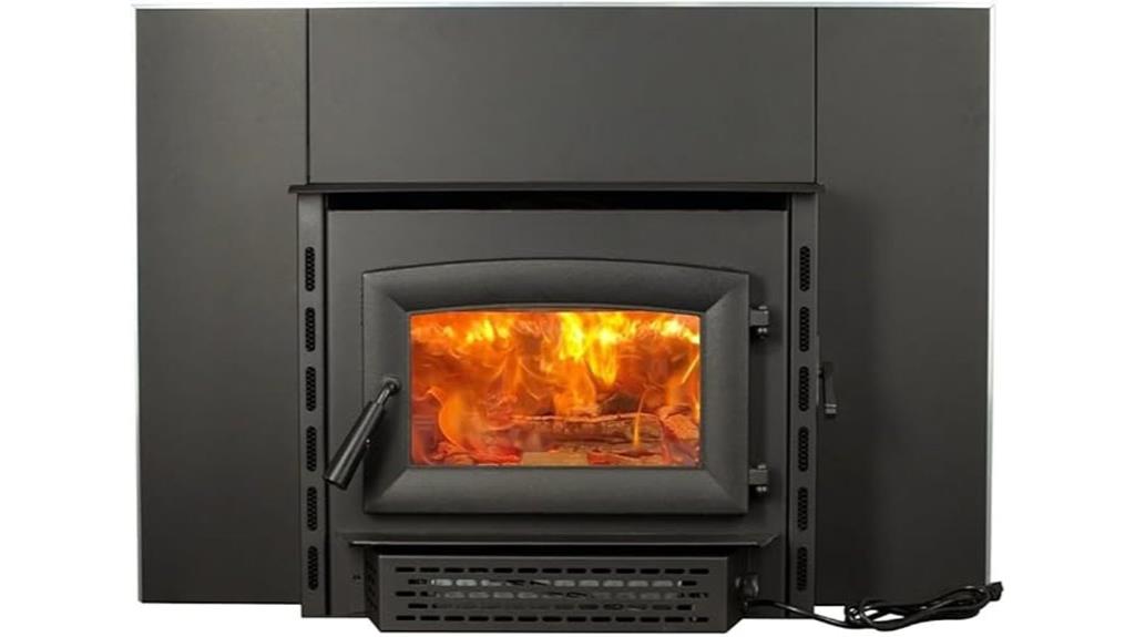 black wood stove insert