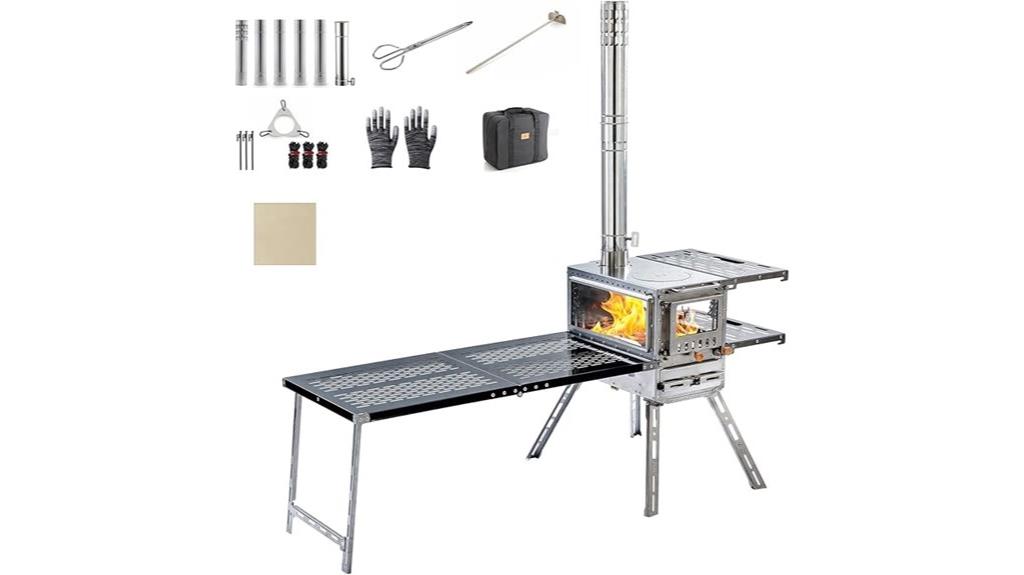 camping wood stove oven
