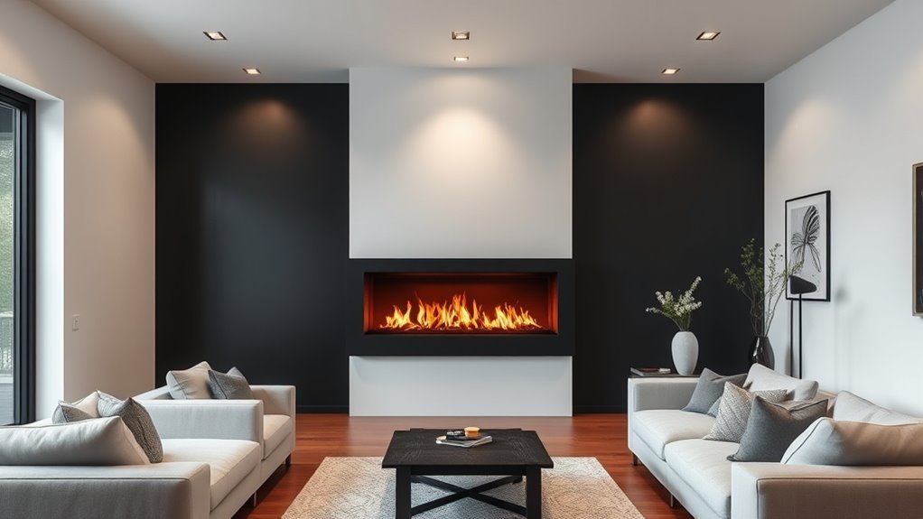 contemporary sleek wood fireplaces