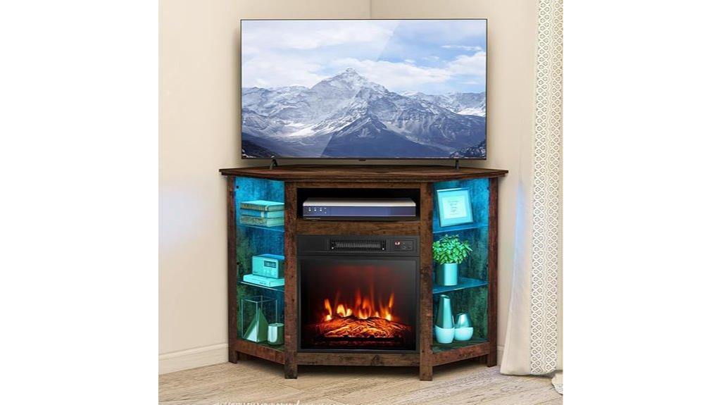 corner fireplace tv stand