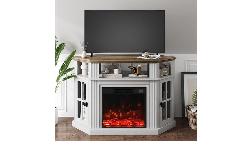 corner fireplace tv stand
