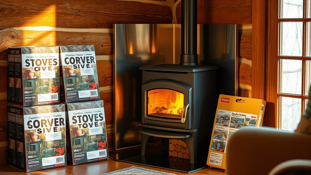 corner stove heat shield packages