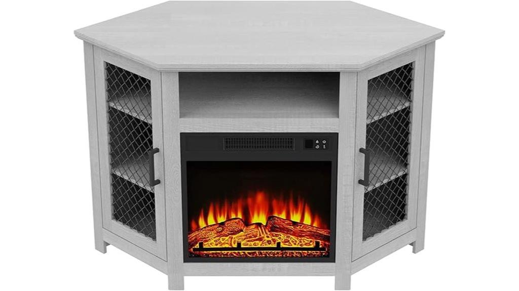 corner tv stand fireplace