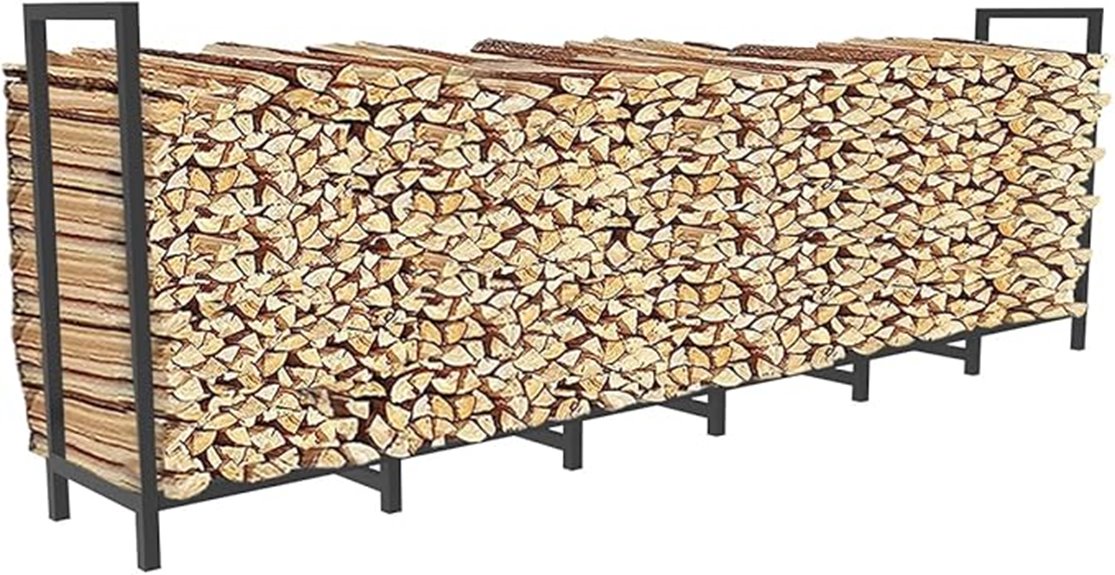 eight foot outdoor wood rack