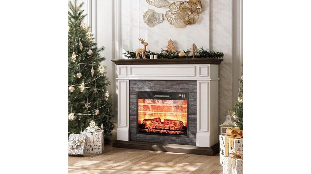 electric fireplace with mantel