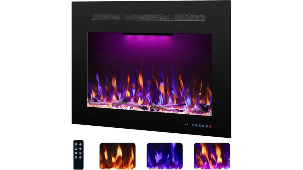 electric fireplace with timer