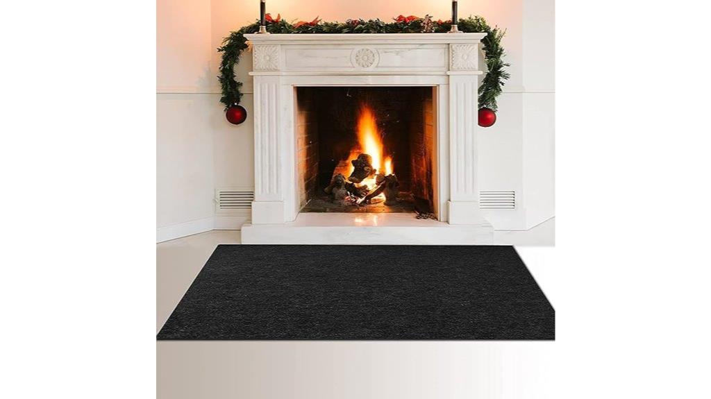 fireplace rug with fire resistance