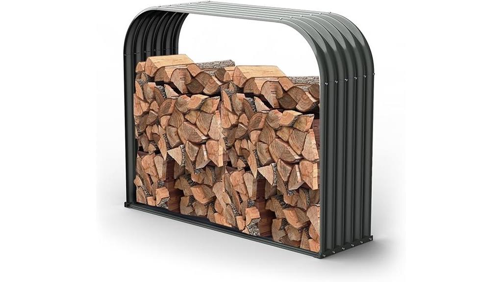 galvanized steel firewood shed