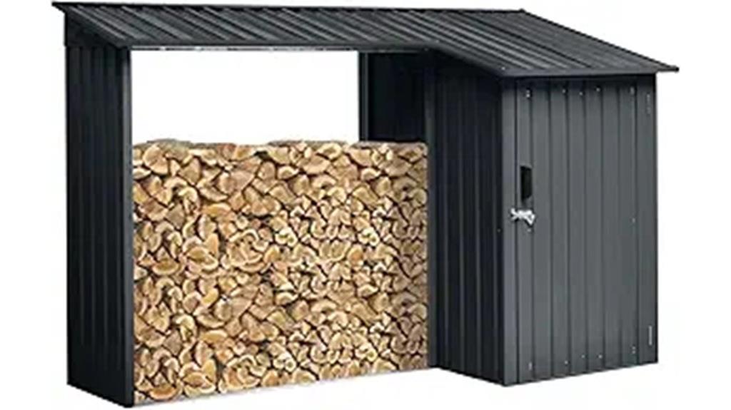 galvanized steel firewood storage