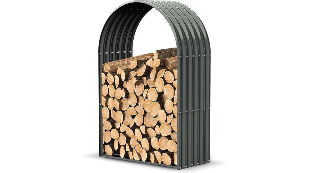galvanized steel firewood storage