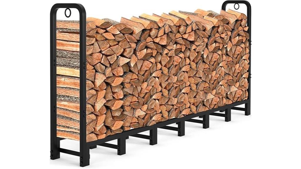 heavy duty outdoor log rack