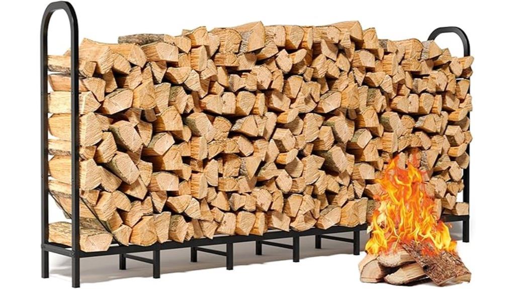 heavy duty outdoor log rack