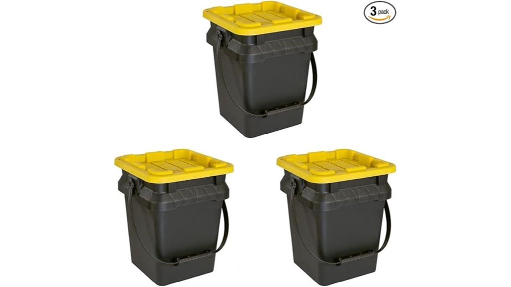heavy duty yellow storage buckets