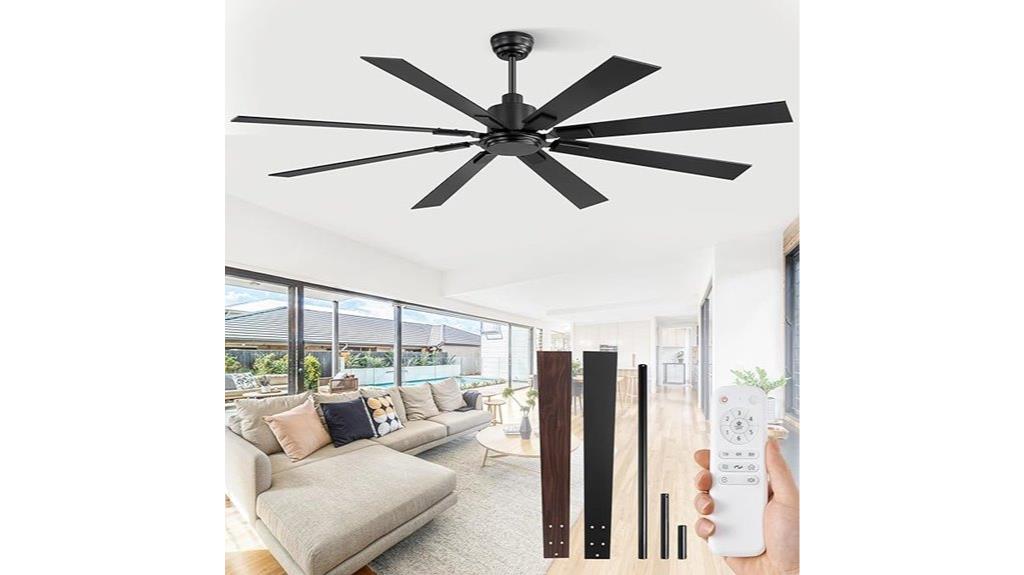 large black ceiling fan