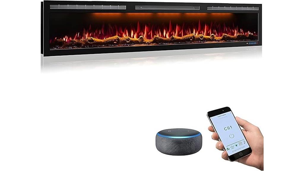 large wifi electric fireplace