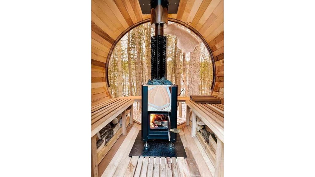 luxury outdoor cedar sauna