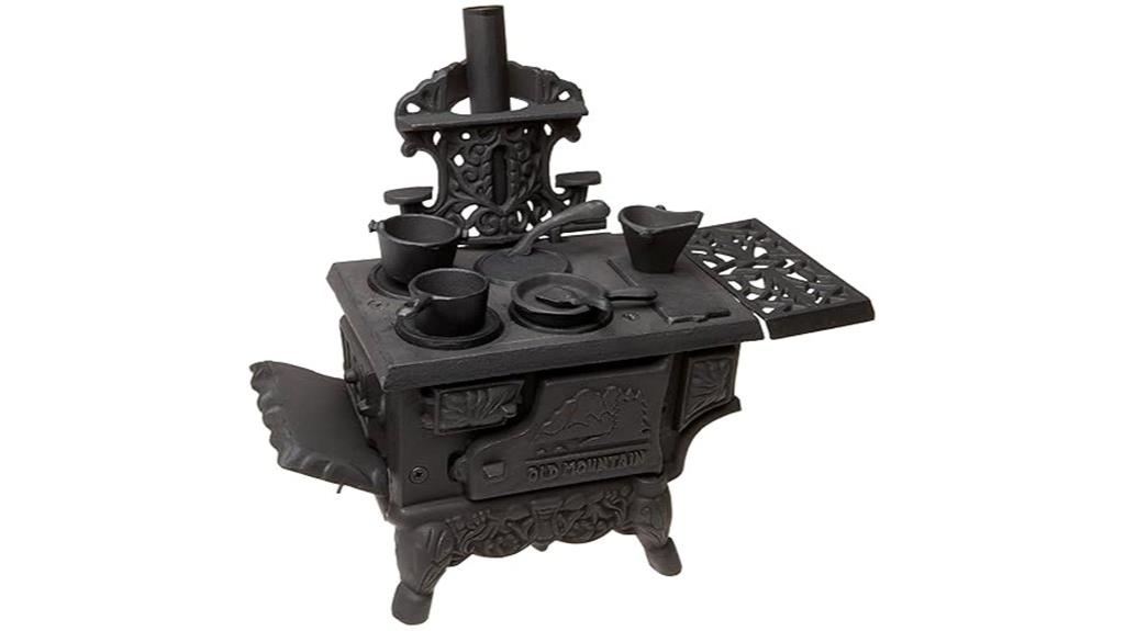 mini black wood stove