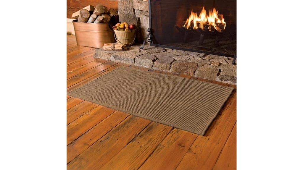mocha fireproof hearth rug