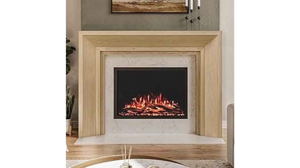 modern ember wood mantel