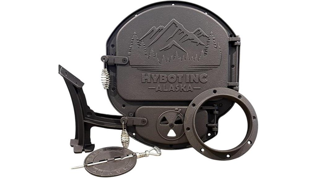 mountain themed cast iron stove
