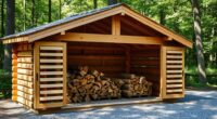 open airy wood storage shelter