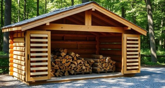 open airy wood storage shelter