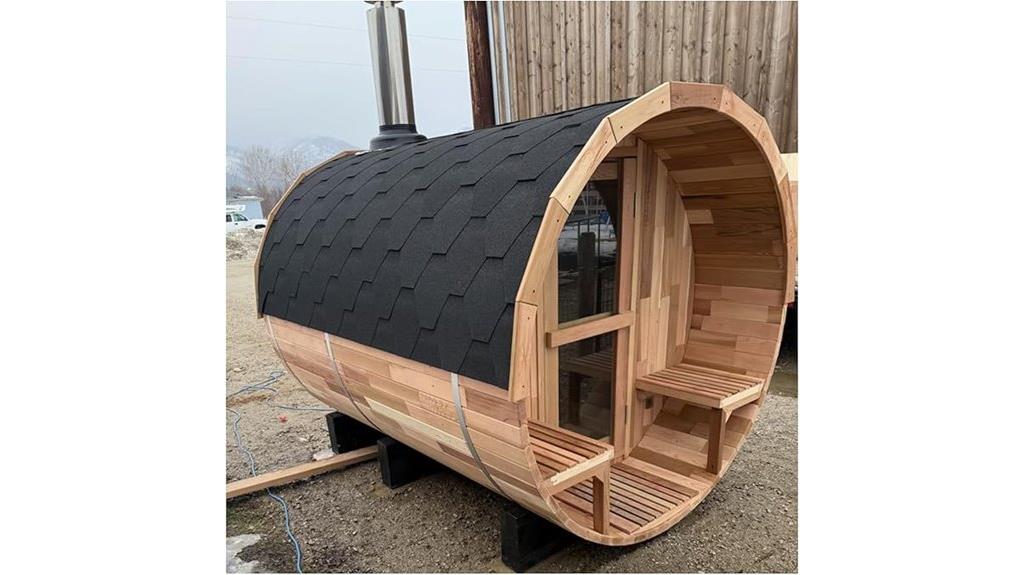 outdoor barrel sauna for multiple