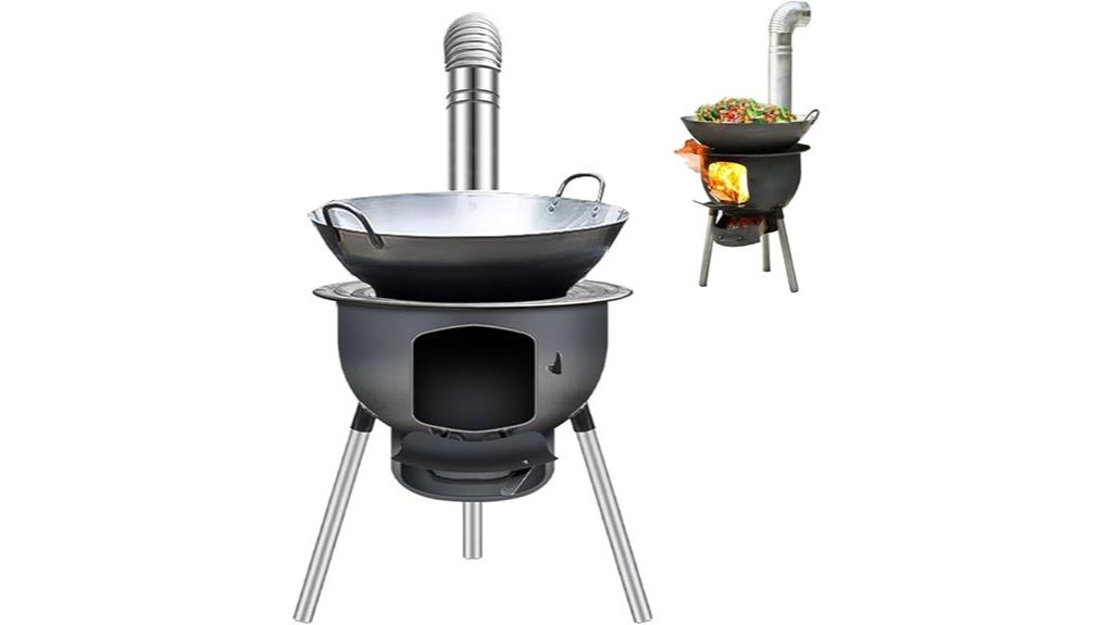 outdoor wood stove cooking