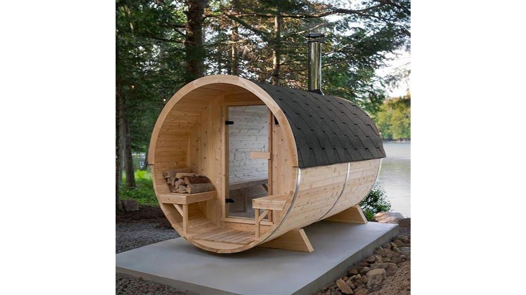 outdoor wooden sauna for groups