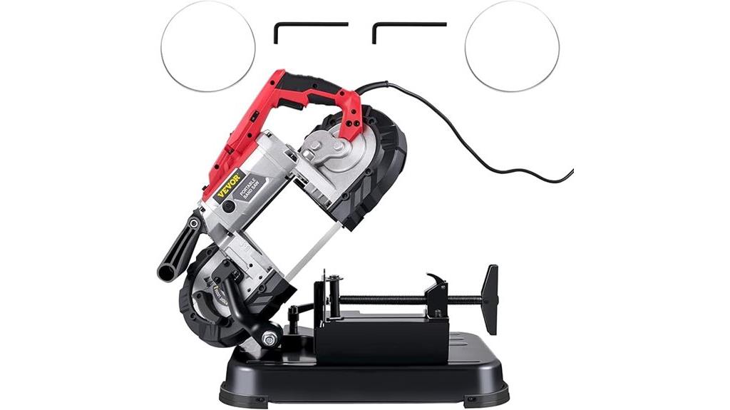portable band saw with steel base