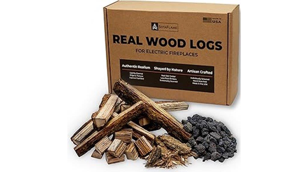 premium wooden fireplace log set