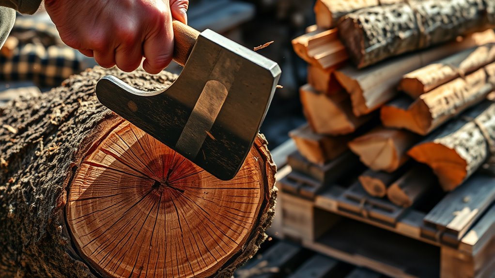 proper safe wood splitting