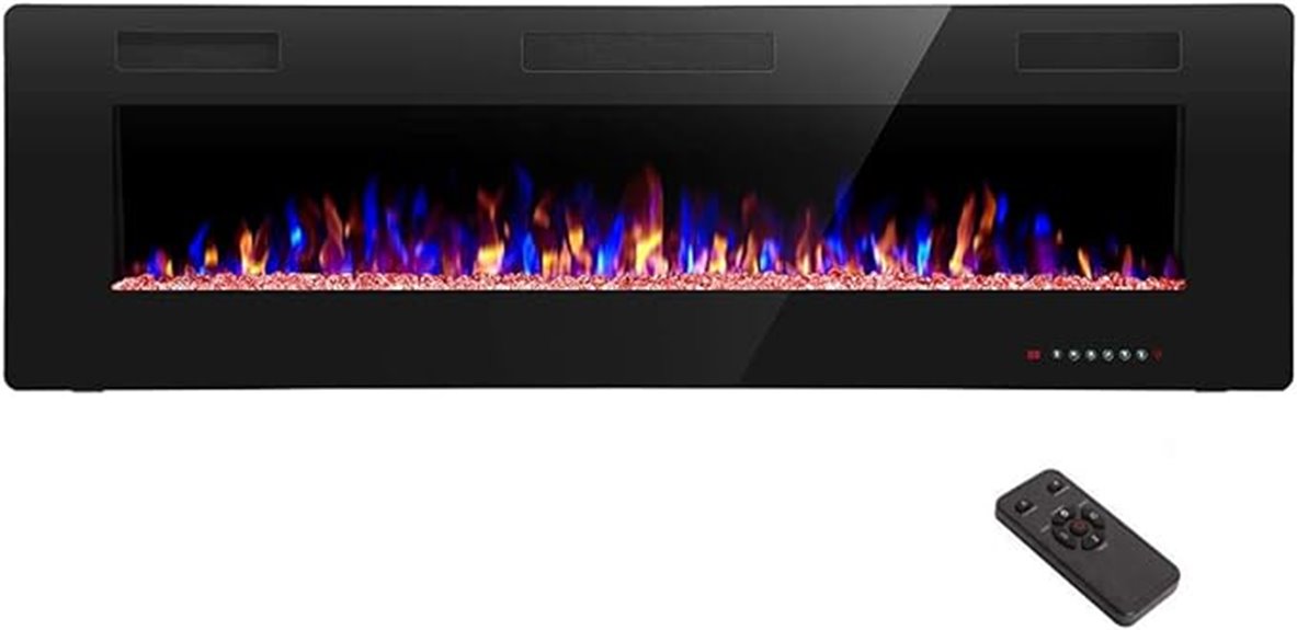 recessed wall mounted fireplace
