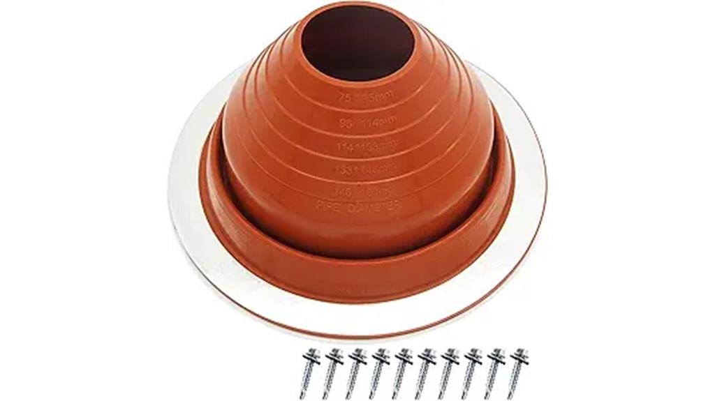 red silicone roof boot