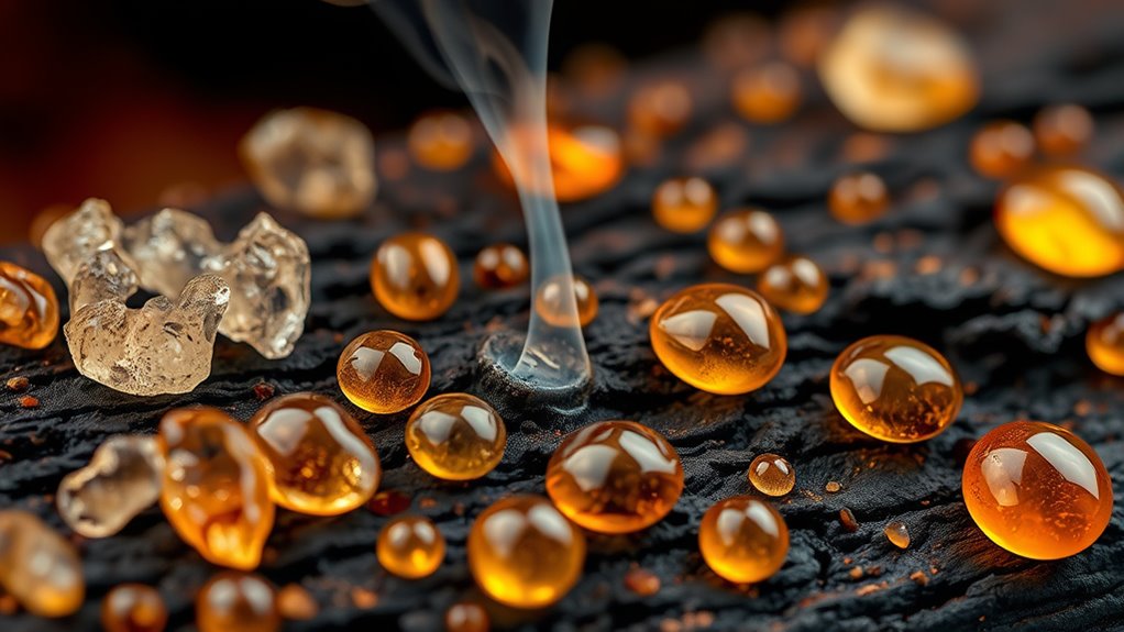 resin and sap combustion effects