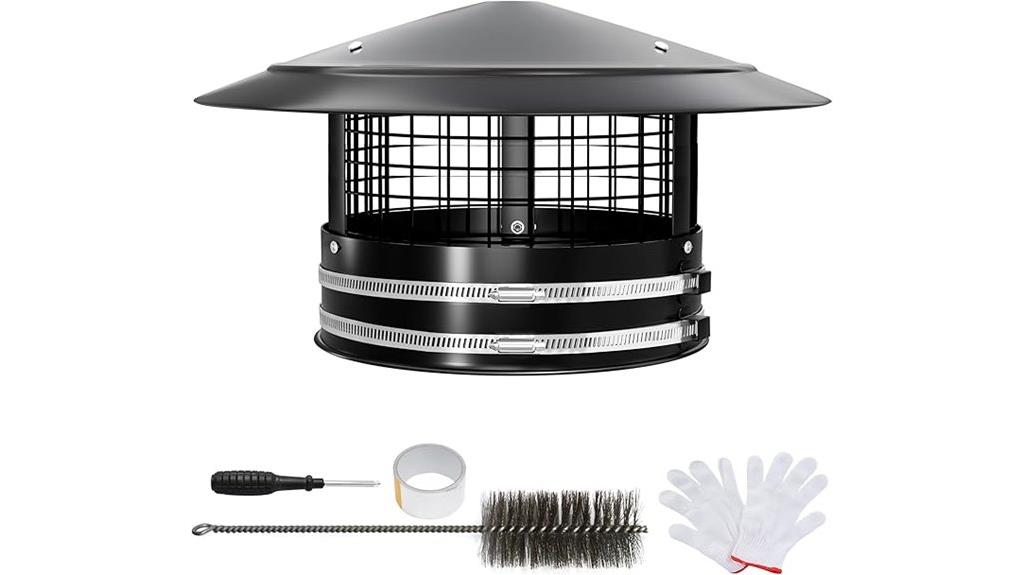 six inch stainless cap