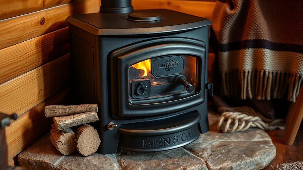 small cabin wood stove sizing
