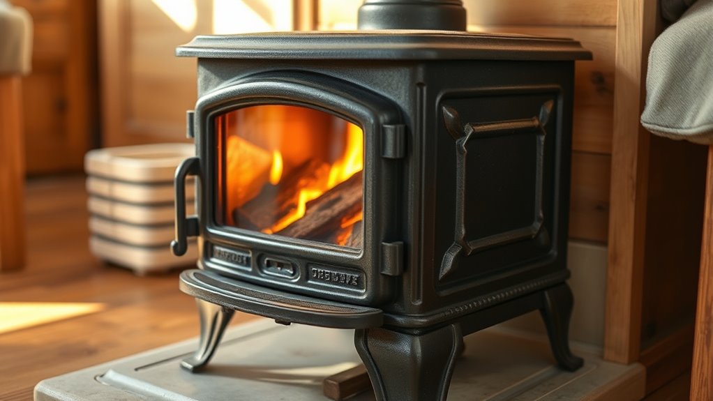 small stove heats tiny home