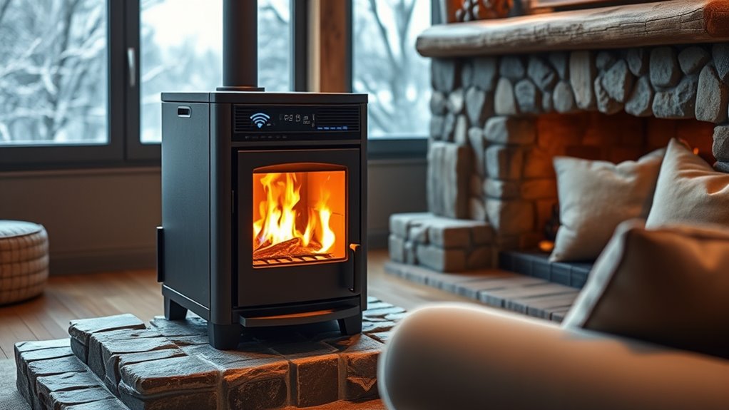 smart pellet stove controls