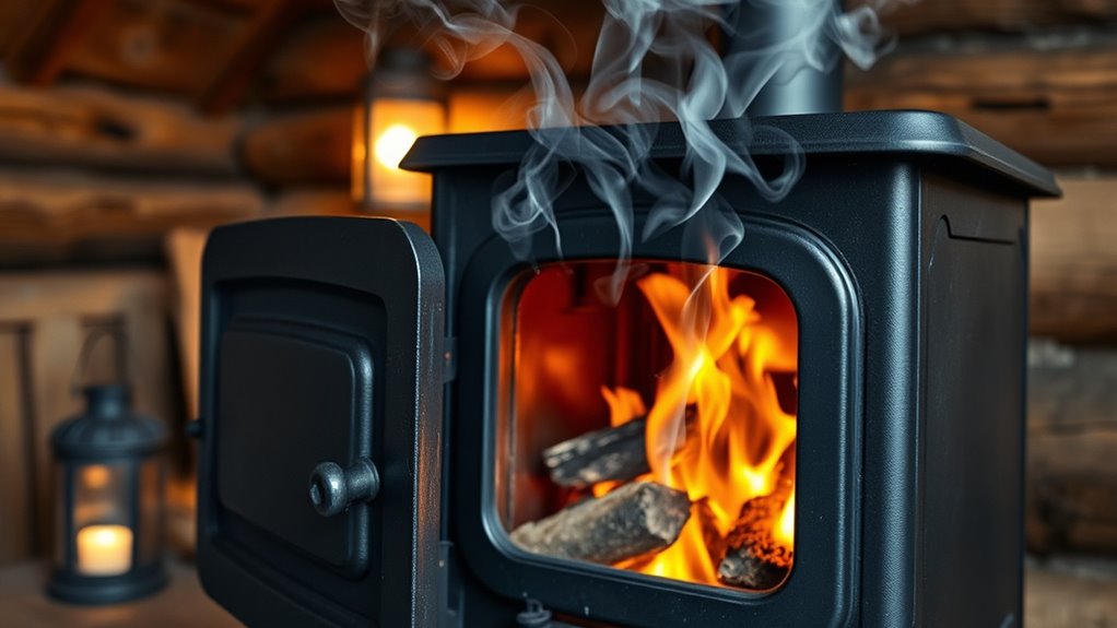 stove door causes smoke