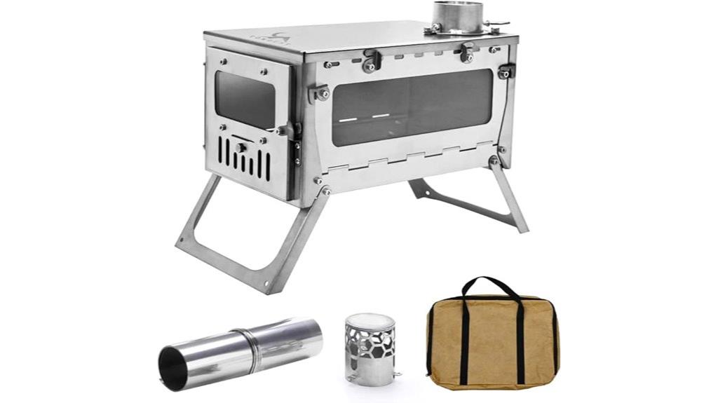 titanium folding tent stove