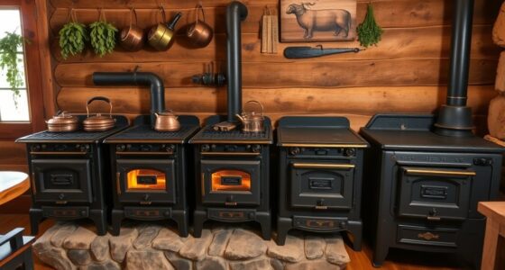 top cabin wood stove ovens