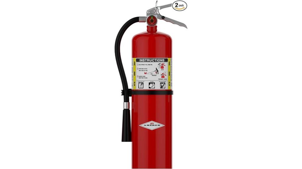 two wall mount fire extinguishers