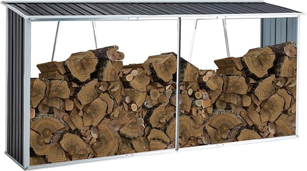 weatherproof steel firewood rack