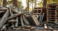 wood pallets combustible debris